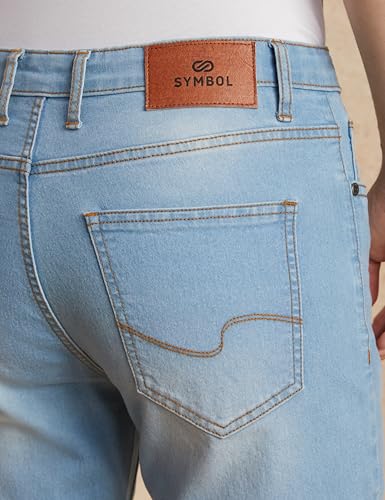 Image of Amazon Brand - Symbol Men's Cotton Rich Stretchable. Regular Fit Denim Shorts