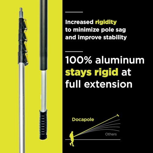 Image of DOCA Telescoping Pole 6-24 Ft - Extension Pole for Cleaning, Feather Duster, Window Washing Kit, Paint Roller, Window Squeegee - High Reach Extendable Kit for Indoor & Outdoor - Squeegee Scrubber