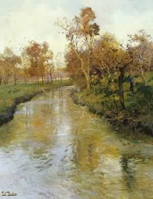 Peinture à l'huile Autumn Frits Thaulow : habillez un grand mur vide avec style 30x36"