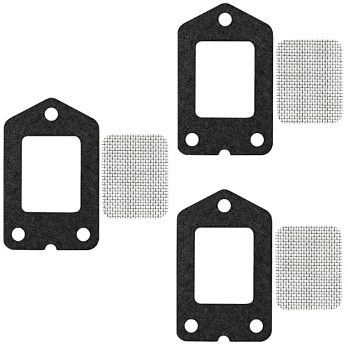 SRM-225 Spark Screen and Gasket Compatible with Echo 14586240630 Muffler Spark Arrestor Screen and 14586642031 Muffler Gasket (3 set)