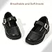 Girls Mary Jane School Dress Shoes for Little Big Kid Uniform Chunky Heel Closed Round Toe Flats (Black Pu, 2 MUS Little Kid)