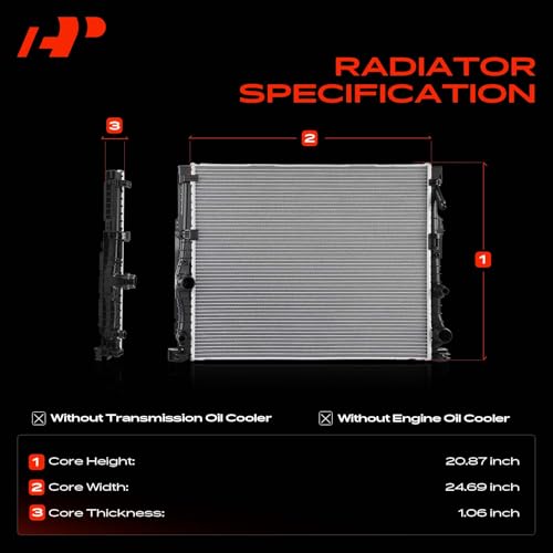 A-Premium Engine Coolant Radiator Assembly Compatible with BMW 530i/530i xDrive 2017 2.0L, 540i/540i xDrive 2017 3.0L, 740i 2016-2020, 740i xDrive 2017-2020 3.0L by A-Premium - Image 3