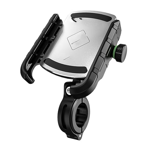 Support téléphone moto en aluminium argent pour guidon vélo et rétroviseur GPS 3-7 pouces
