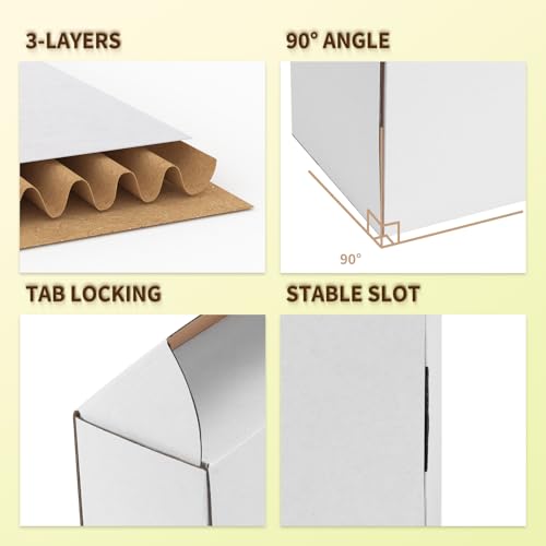 Image of WIFTREY 50 Pack 6x4x4 Small Shipping Boxes, White Corrugated Cardboard Boxes 6 x 4 x 4 for Packaging Small Business, Mailing, Shipping