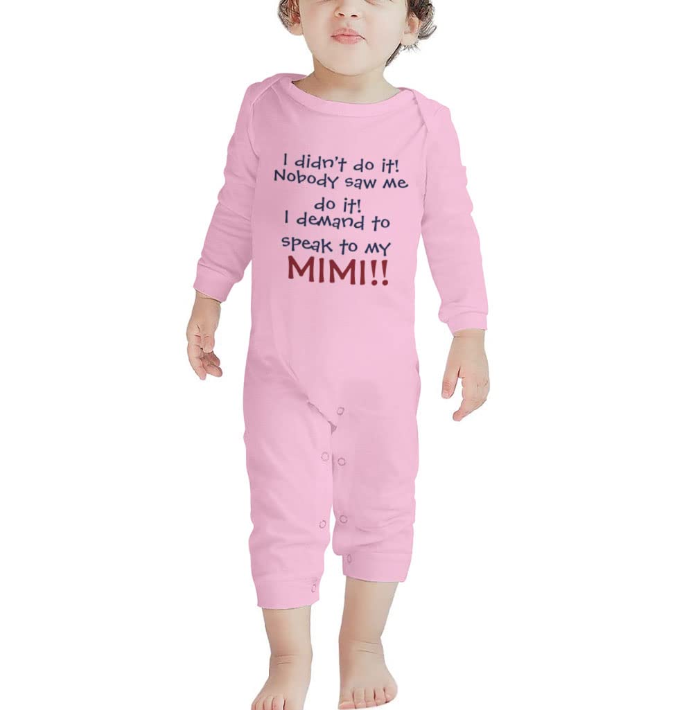 Poemsimai I Demand to Speak to My Mimi Cute Baby Bodysuit Footed Bodysuit Romper