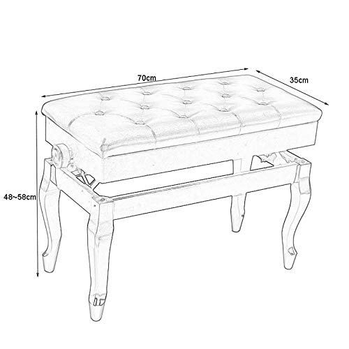 TEmkin Tabouret de Piano, Banc de Piano, Compartiment de Rangement de Musique équipé de Pieds en Bois Massif et d’un Coussin en Cuir épais rembourré, Hauteur réglable - Les Beatles, Paul McCartney, John Lennon, RIngo Starr, George Harrison TEmkin Tabouret de Piano, Banc de Piano, Compartiment de Rangement de Musique équipé de Pieds en Bois Massif et d'un Coussin en Cuir épais rembourré, Hauteur réglable – Image 3