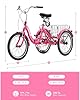 Viribus Folding Adult Tricycle, 20 inch Foldable Tricycle for Adults with Lock, Single Speed 3 Wheel Bike, Collapsible Three Wheel Bikes for Women Seniors, 330lb. Fushia #5