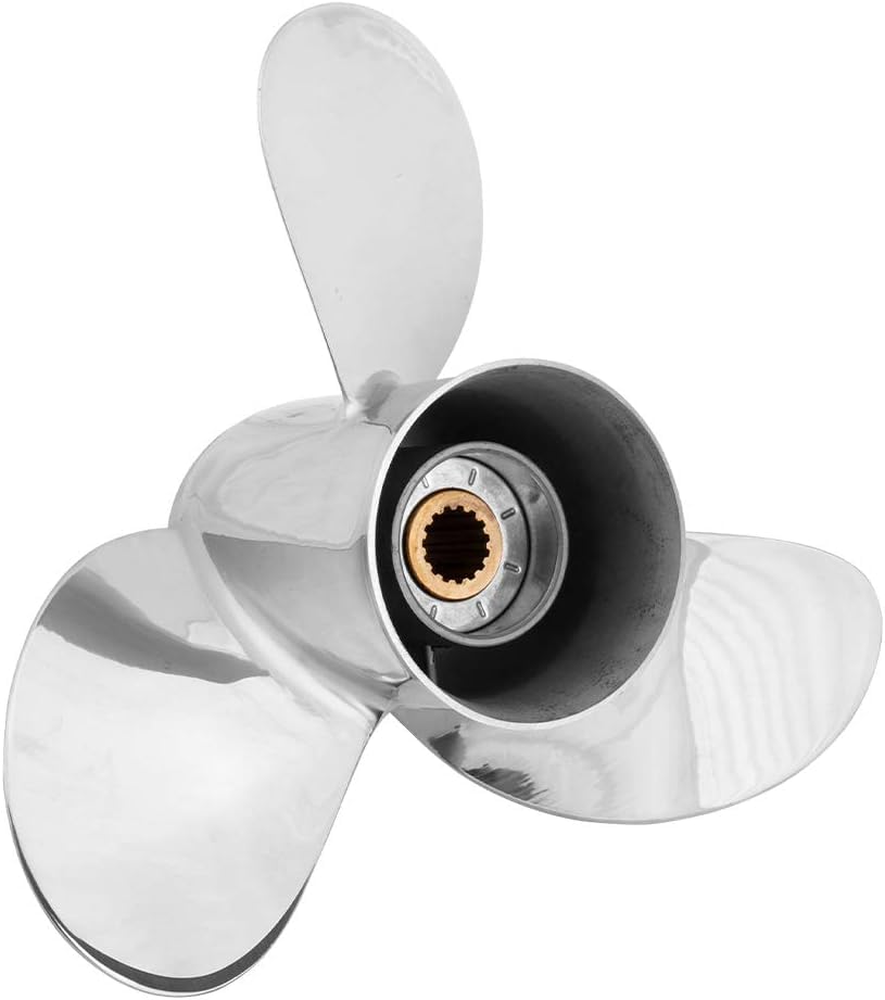 FYMP OEM 13 1/4 x 17 Upgrade Stainless Steel Outboard Boat Propeller for Yamaha Engines 60 70 75 80 85 90 100 115 HP, Reference Part No.688-45930-02-
