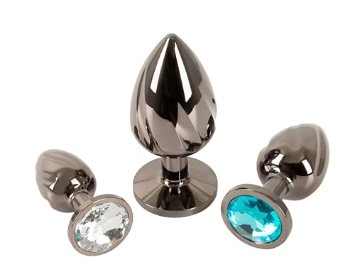 ANOS Metal Plugs Anals Set Noir/Argent 0,4-4,1 cm