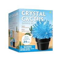 EDUMAN Crystal Cactus Growing Kit for Kids, Kids Science Experiment Kit with Crystal Powder, Grow Your Own Crystals, Educational STEM Craft Kit for Boys & Girls (Cactus-Blue)