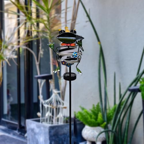 Lampe solaire grenouille extérieure étanche en métal durable