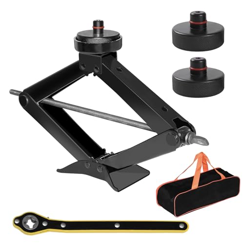 Image of Car Jack Kit for Tesla Model Y /3 /S /X, 3 Ton (6,600 lbs), Scissor Jack, Lifting Jack Suitable for Tesla Model 3 /Model S /Model X /Model Y. Comes with Labor-Saving Wrench /Bracket Pad /Storage Bags