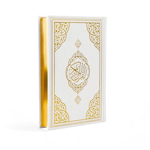 FURKAN The Noble Qur'an Arabic Large Size, Al Quran Al Karim, Islamic Gift, Gift for Men & Women, (6.7x9.5?) Thermo Leather Quran - White
