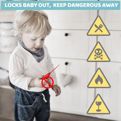 4our Kiddies 12 Pack Child Safety Magnetic Cabinet Locks with 2 Keys, No Drill Baby Proofing Drawer Locks for Baby Safety, Invisible Adhesive Magnetic Cupboard Locks for Kitchen Cabinet and Drawers - 1