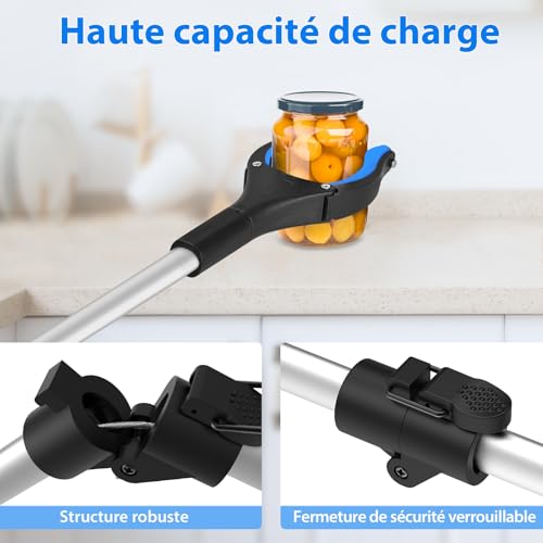 Pince de Préhension Magnétique Pliable 91cm pour Personnes Âgées, Outil de Ramassage Robuste, Pince à Déchet Pliable en Alliage d'Aluminium, Accessoire Essentiel pour Rétablissement Post-Chirurgical – vue 2