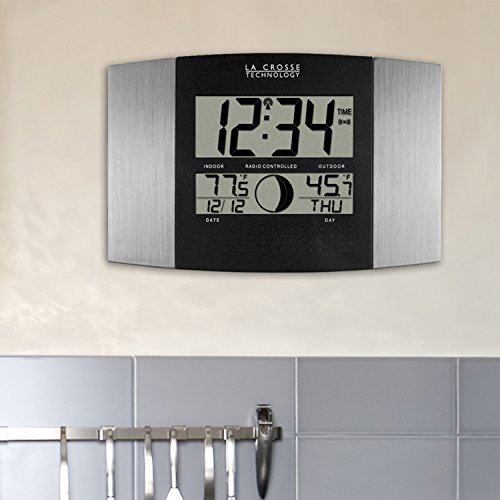 La Crosse Technology WS-8117U-IT-AL Atomic Wall Clock with Indoor/Outdoor Temperature - Thumbnail 4