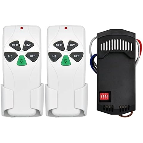 Bundle of '53T Kit' and '53T remote', Come with 1 FAN28R Receiver and 2 FAN-53T remotes, Universal Ceiling Fan Remote Control Kit Replacement for Harbor Breeze Hampton Bay Hunter, w/Light Dimmer,3-Spe Cover