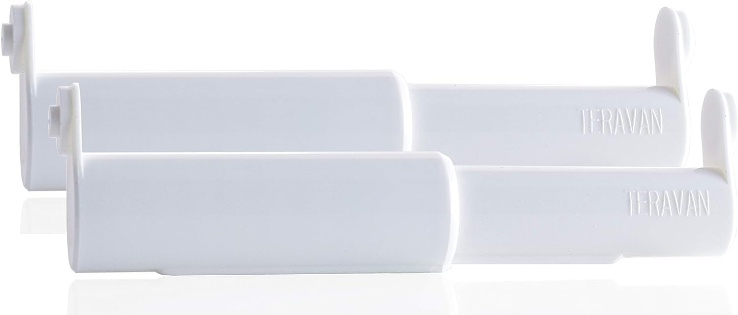 Extensor de papel higiénico estándar para rollos extra grandes, perfecto para rollos dobles, triples en soportes de pared de baño regulares o de cerámica, blanco, juego de 2 2