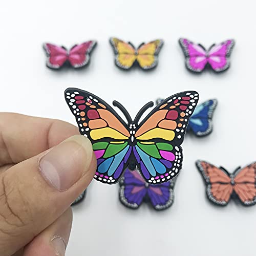 Mazelx 8Pcs Butterfly Shoe Charms ,Cute Butterfly Charms For Girls #TOP3