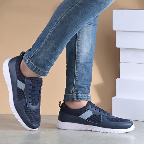 Image of Centrino Lightweight Sneakers for Men | Shoes for Man Stylish | Casual Breathable Lace-Up Canvas Walking Shoes | Cushioned Insole for All-Day Comfort | Anti-Skid Sole | Comfortable Mens Shoes Daily (6822)