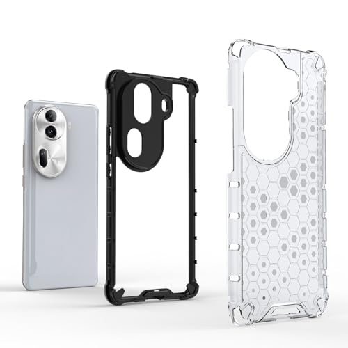 Image of Lustree for Back Cover Shockproof Honeycomb Hard PC Back Cover for Oppo Reno11 Pro 5G -Transparent