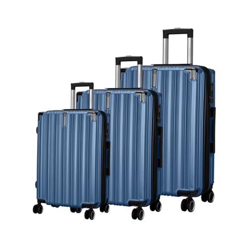 Image of Maleta Nova Set of 3|20''+24''+28''| 8 Spinner Shock Absorbing Wheels,TSA Lock, Expandable| Trolley Bags for Travel | Travel Bags for Luggage |Suitcase (Blue, Set of 3 (Small-Medium-Large))