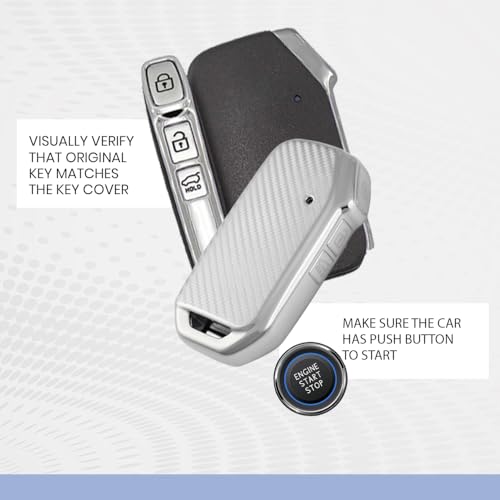 Image of Keyzone Silverstar TPU Car Key Cover with Keychain Compatible for Kia Seltos, Sonet 2023 Onwards, 3 Button Smart Key (Silver)