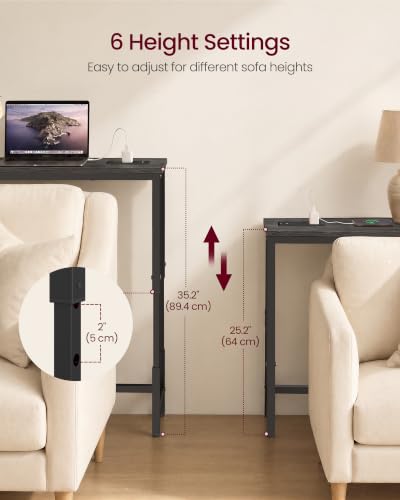 Image of VASAGLE 106.3 inchConsole Table, 25.2-35.2 inchHeight Adjustable, with Power Outlet