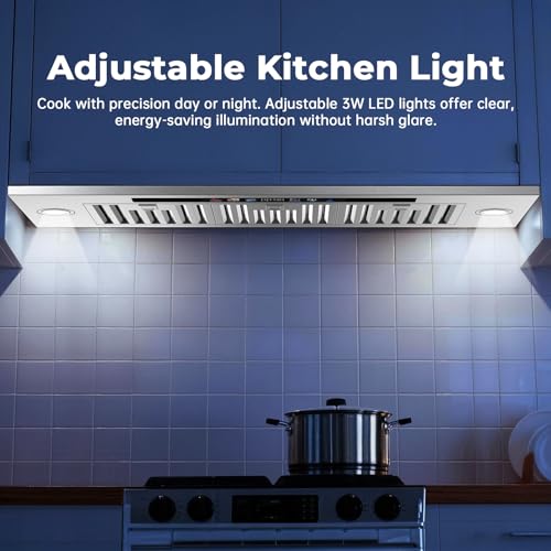 Image of Range Hood Insert 36 inch, Stainless Steel Ductless Kitchen Hood
