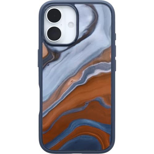 Image of OtterBox iPhone 16 Symmetry Series Case - High Desert Marble - Ultra-Thin, Sleek iPhone Case, Protective iPhone Case with Blue, Gray & Brown Marble Design
