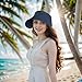 Straw Sun Visors Womens, Ponytail Beach Straw Visor, Packable Summer Sun Hats for Women Travel Blue