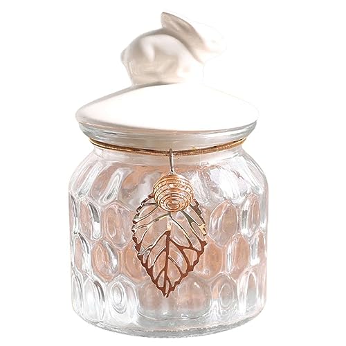 MYUYEE Tarro de Cristal azucarero de Cristal Europeo contenedor Creativo para Dulces con Tapa Recipiente de Cristal para almacenar Alimentos Adorno Decorativo 10,Transparente
