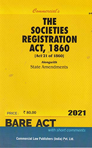 Commercial's The Societies Registration ACT, 1860 - 2021/edition