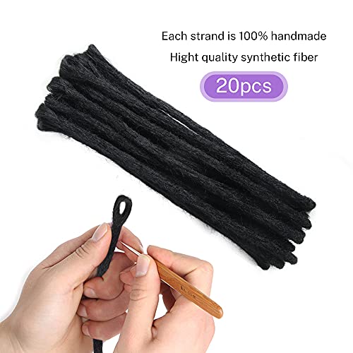 Dsoar 12 Polegadas Dreadlocks Feitos À Mão Extensões de Cabelo Dreadlocks Masculinos Peruca de Estil