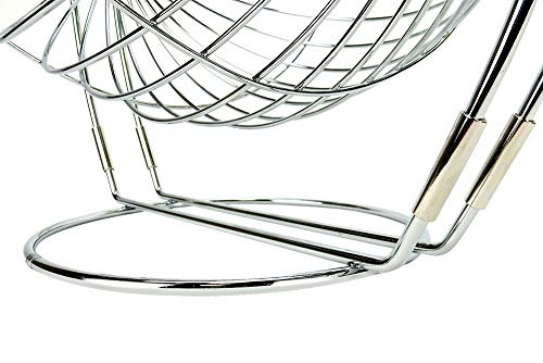 2 Tier Fruit Basket For Kitchen - Countertop Two Tiered Vegetables Organizer Baskets - Chromed Wire, Modern Style Storage For Fresh Fruits, Vegetables (1) #TOP7