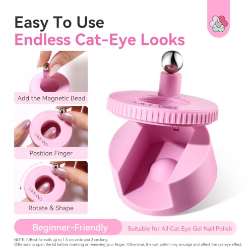 Image of SAVILAND Automatic Cat Eye Magnet for Cat Eye Gel Nail Polish Pink