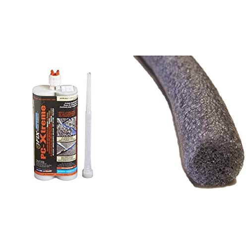 Pc Products Pc-Xtreme Polyurea Joint Filler, Concrete And Blacktop Sealant, 22Oz Cartridge, Gray 96000 & Sashco 30251 Pre-Caulking Filler Rope Backer Rod Roll, 100' Length X 1/4" Width, 1/4" X 100' #TOP23