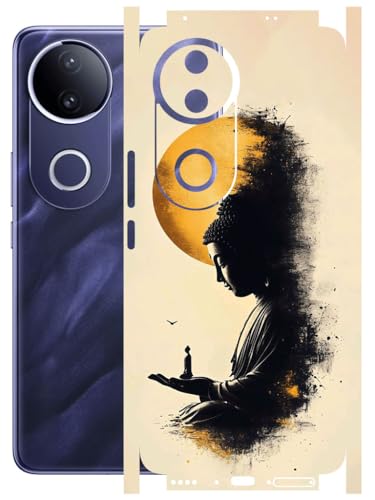 Image of AtOdds - Full Body Back Screen Guard Protector Film - Lamination Wrap Skin Sticker Compatible with VIVO T4R (5G) | Scratchproof Matte Finish (Divine)