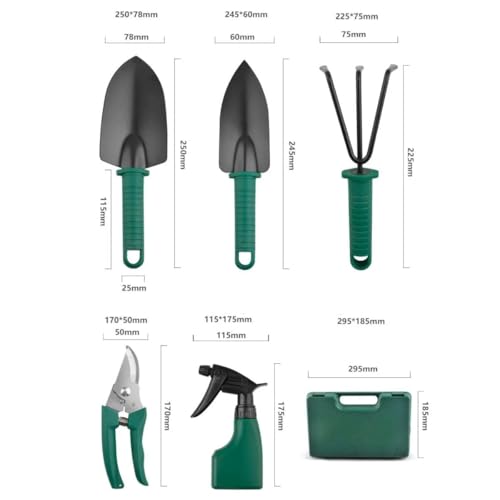 Image of JERN 5 PCs Durable Gardening Hand Tools Kit with Portable Box, Small Garden Planting Tools, Garden Essentials