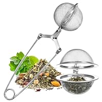 Wilhelm Sell® Teesieb aus rostfreiem Edelstahl - Tee-Ei in Kugelform - leicht zu reinigende Siebzange für losen Tee, Gewürze und Kräuter - feinmaschiger Teefilter (1 Stück)