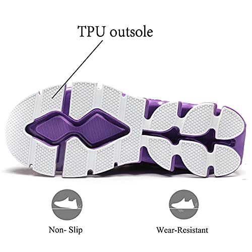 Womens Running Shoes Breathable Mesh Blade Walking Shoes Slip On Tennis Sneakers Fashion Non Slip Work Sport Gym Cross Trainer Purple #TOP3