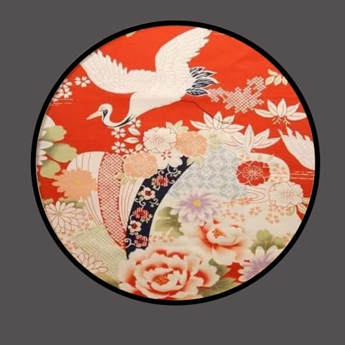 Jinchuan 円形 和風 壁画 アートパネル 高級 インテリア絵画 壁掛け装飾 PVC/アルミフレーム 飾り絵 壁飾り 部屋飾り リビング 玄関 ダイニング