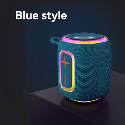 Enceinte Bluetooth IPX5 étanche bleue avec lumière RVB et ports USB TF AUX - 6