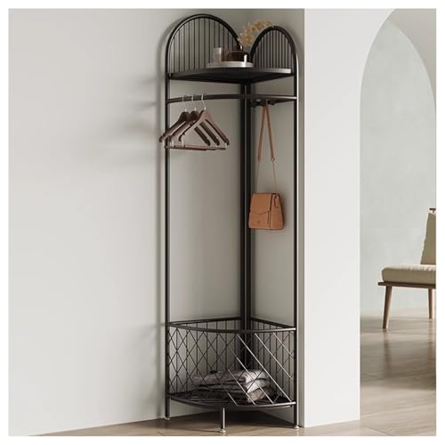 Porte-manteau d'angle pour entrée chic et rangement de vêtements et écharpes
