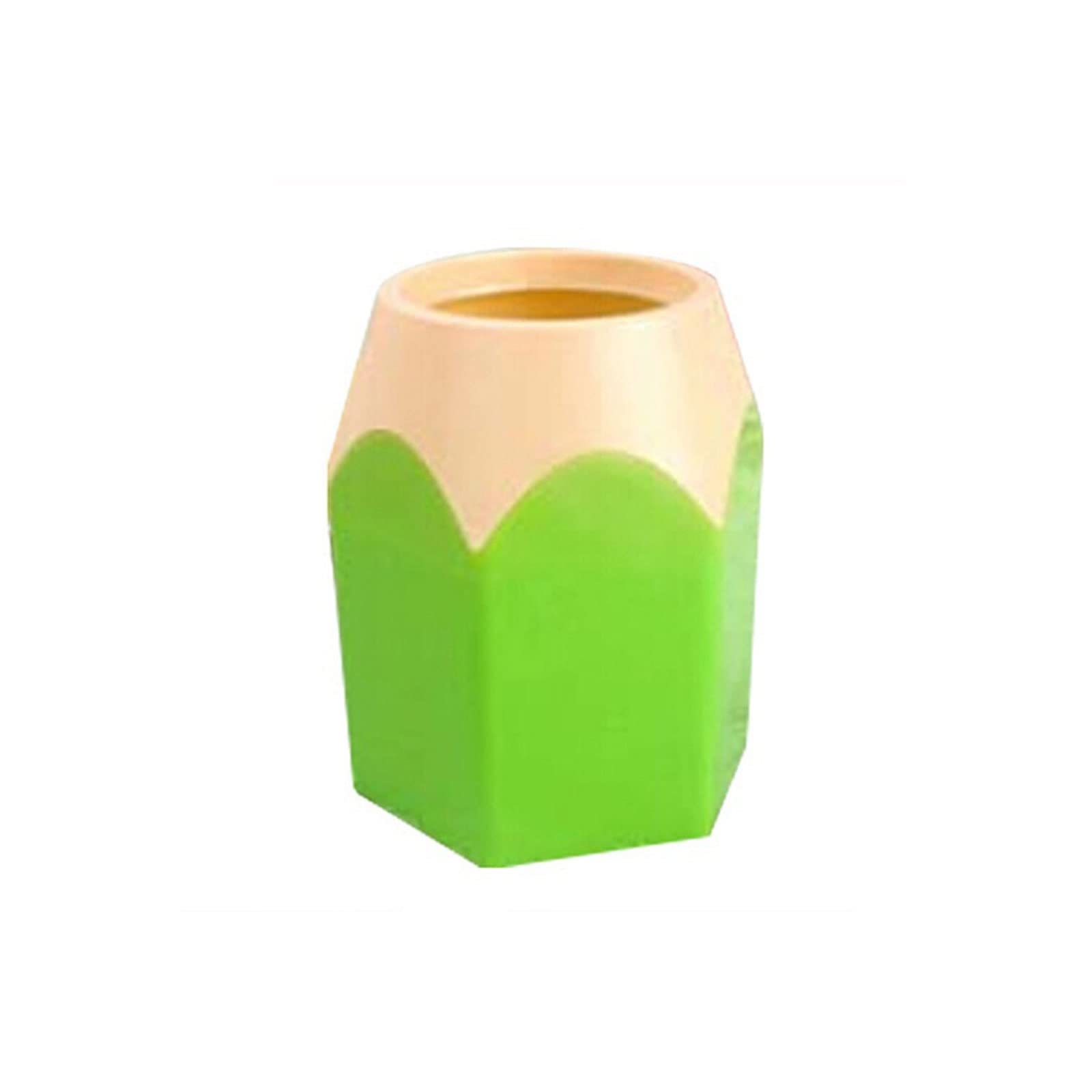 JINGYAN Pencil Holders Vase Pencil Pot Makeup Brush Holder Stationery Desk Tidy Container Organizer student Pen Stub(Green)