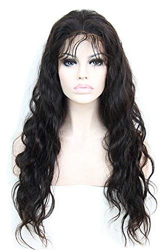 Cupidlovehair Natural Body Wavy Wave Unprocessed Black Color Can Be Dyed Brazilian Virgin Remy Human Hair Full Lace Front Wigs (Hair Length 24",Full Lace Cap)
