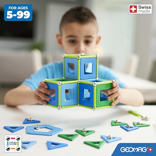 Geomag Jeux de Construction Magnétique pour Enfants - Jouets éducatifs pour Garçons et Filles 100% Recyclé - Collection Green Panels 114 pièces