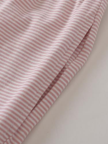 Image of Latuza Women's Petite Cotton Pajama Set Striped Button Down Pjs