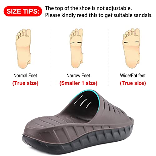 Image of GPOS Mens Sport Recovery Sandals Plantar Fasciitis Thick Cushion Slides Sandals Lightweight Comfort Orthotic Slippers