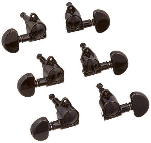 Grover 102-18BC Rotomatic 18:1 3 per Side Machine Heads, Black Chrome